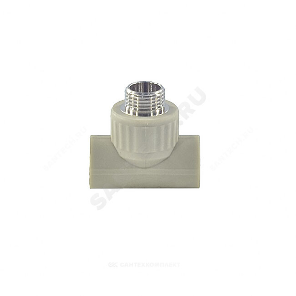 Тройник PP-R комбинированный серый Дн 32х3/4" НР VALFEX 10128132Г