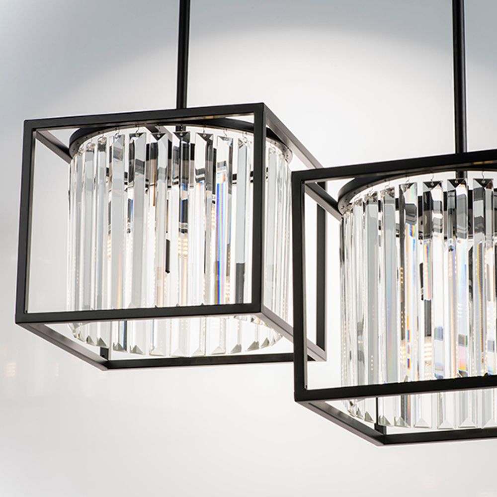 713037 Люстра REGOLO 3х40W G9 ЧЕРНЫЙ МАТОВЫЙ/ПРОЗРАЧНЫЙ