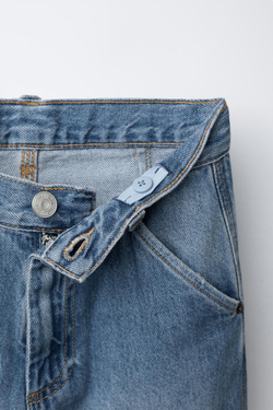 ZARA ПРЯМЫЕ ДЖИНСЫ SKATER, ВЫЦВЕТШИЙ СИНИЙ