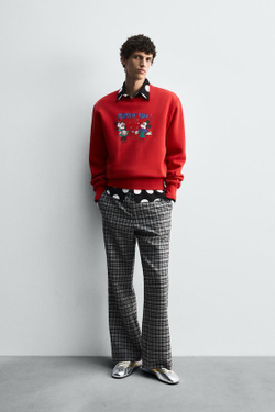 ZARA HARRY LAMBERT X DISNEY ТОЛСТОВКА С ПРИНТОМ, КРАСНЫЙ