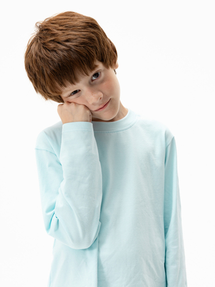 ПРЕДЗАКАЗ Лонгслив со спущенным плечом Mjölk Голубой