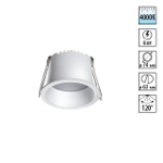 358897 SPOT NT22 472 белый Светильник встраиваемый светодиодный IP20 LED 4000К 6W 220V TRAN