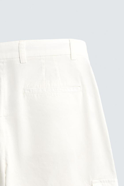 ZARA БРЮКИ КАРГО REGULAR FIT, ЖЕЛТОВАТО-БЕЛЫЙ