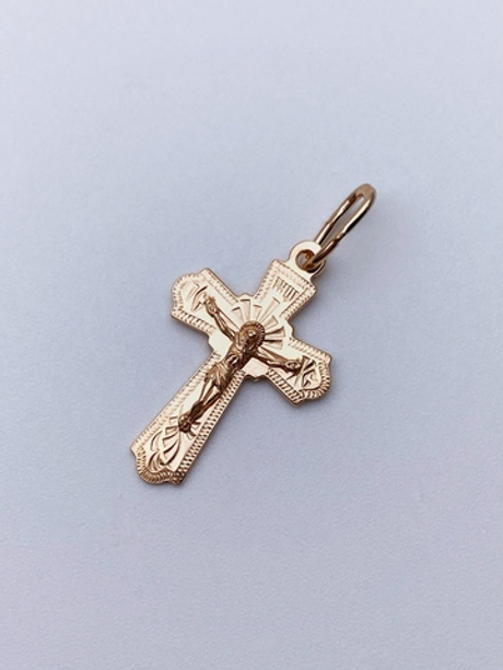 Крест из серебра/Позолота/С подвижным ухом/С алмазной огранкой