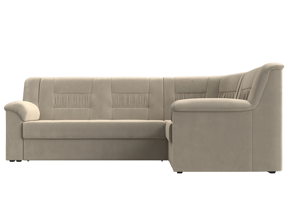 Диван угловой Карелия правый угол, Бежевый, Микровельвет, 113350