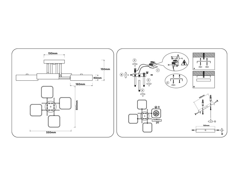 Ambrella Люстра светодиодная на штанге LineTech FL516343