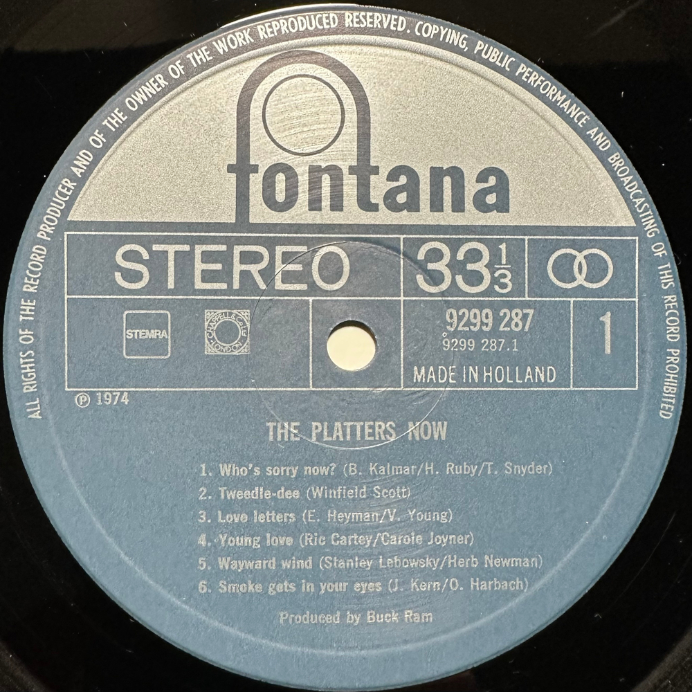 The Platters - The Platters Now (Голландия 1974г.)