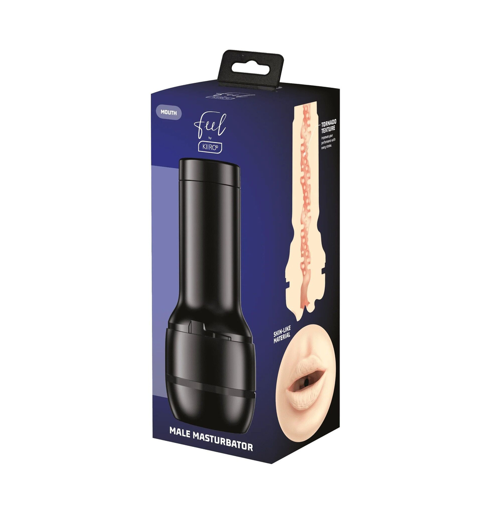 Телесный мастурбатор-ротик Feel Stroker Mouth (Цвет: черный)