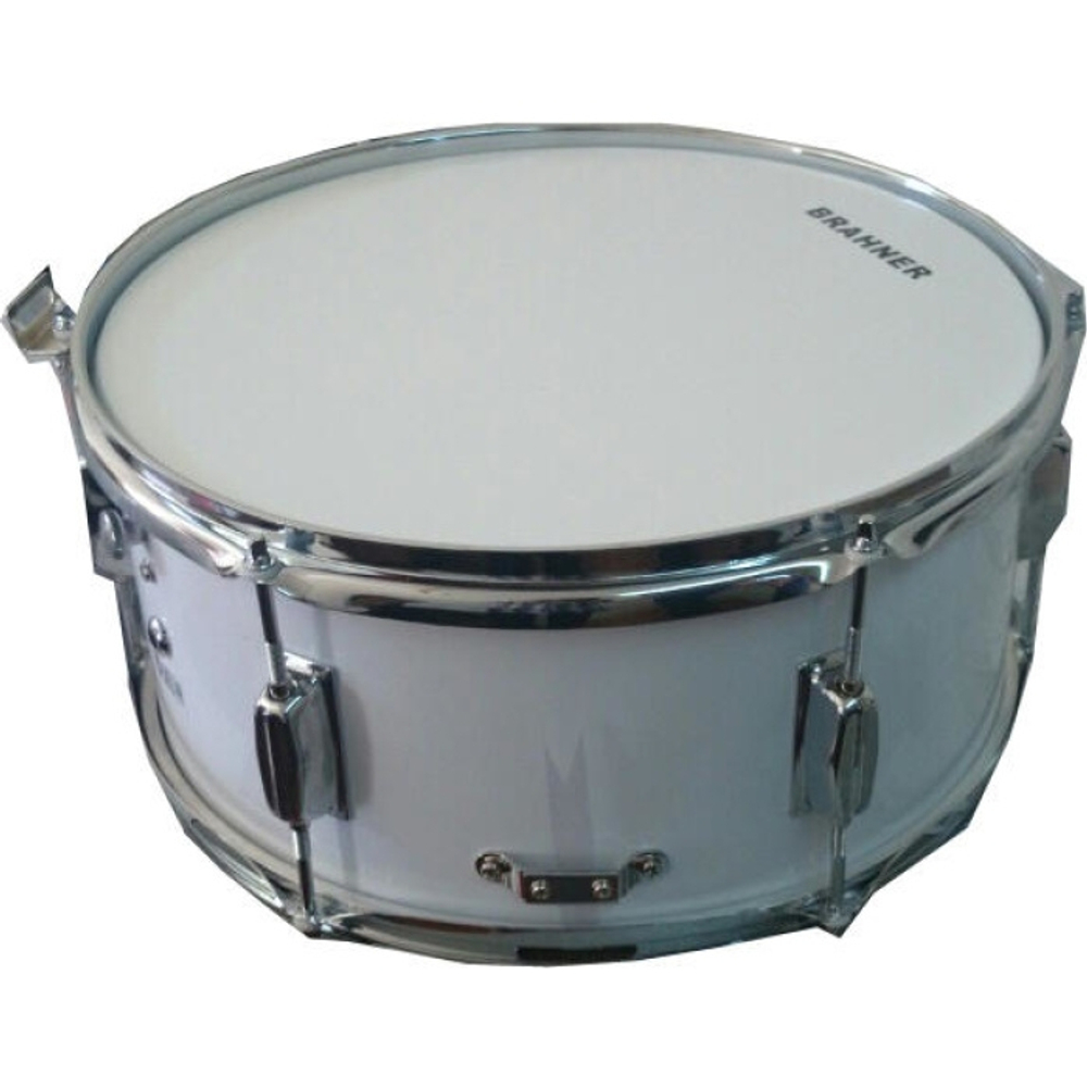 BRAHNER MSD-1465 WH - Малый барабан (маршевый), 14" х 6,5". цвет (белый). Обручи: 1.5мм сталь, 6 болтов, ЧЕРНЫЕ . Фурнитура (Mini lugs) хром , Материал: 7-и слойная липовая фанера, отделка пластик.