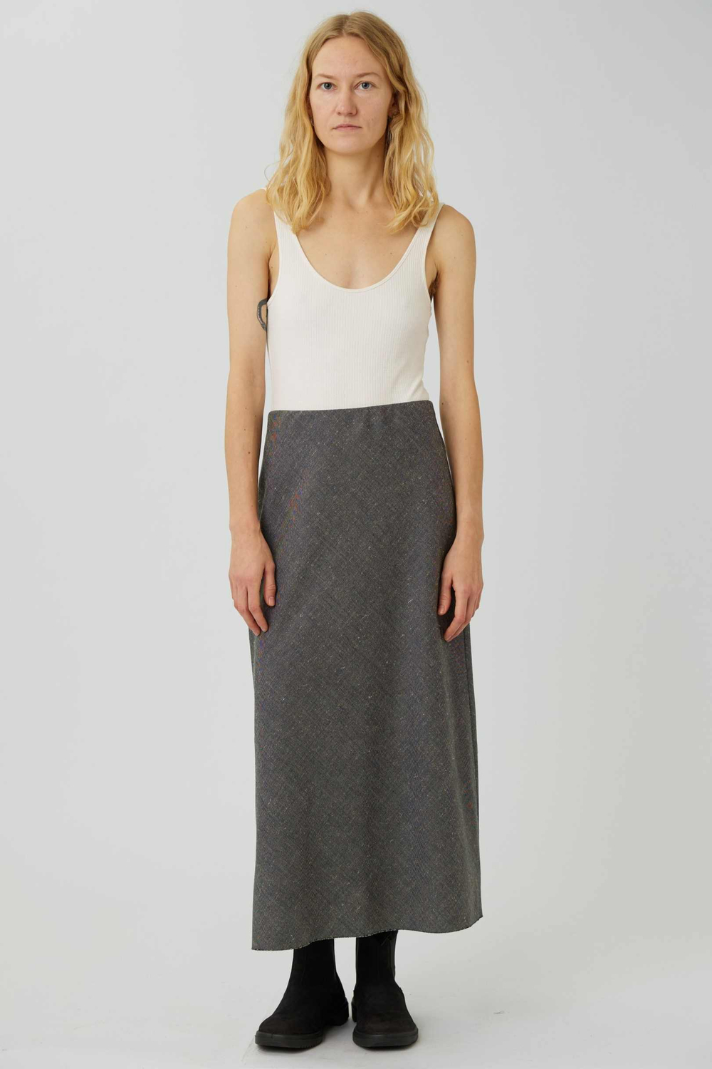 Юбка макси из льна с шерстью