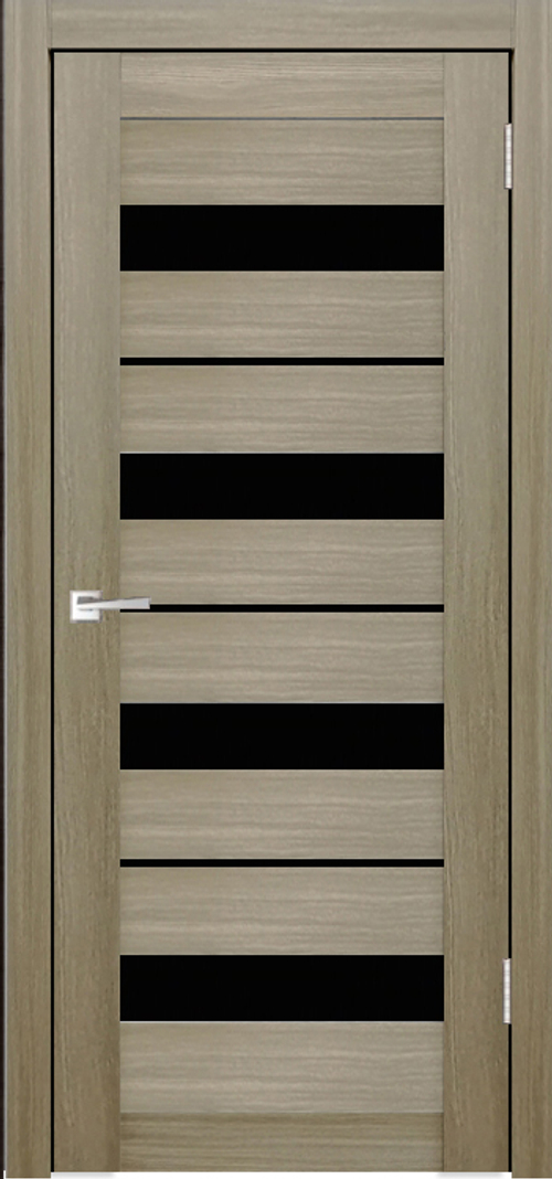 Межкомнатная дверь X-5 / Цвет Тон Неаполь / Остекление "Лакобель черное" / Двери Верда