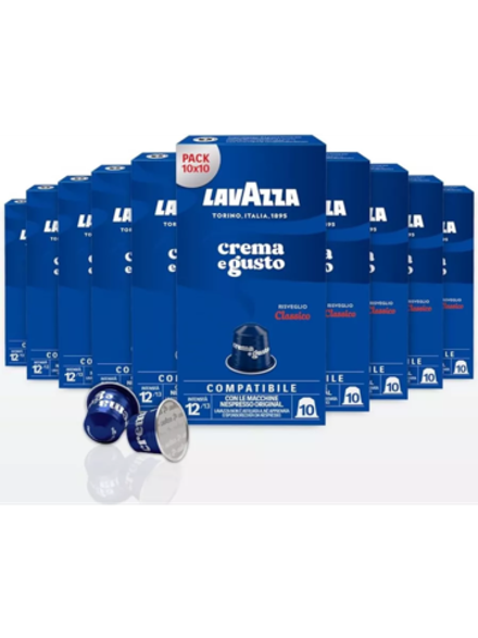 Кофе в капсулах Lavazza Crema e Gusto Classico, 100 капсул для кофемашин Nespresso (Лавацца) х 10 шт