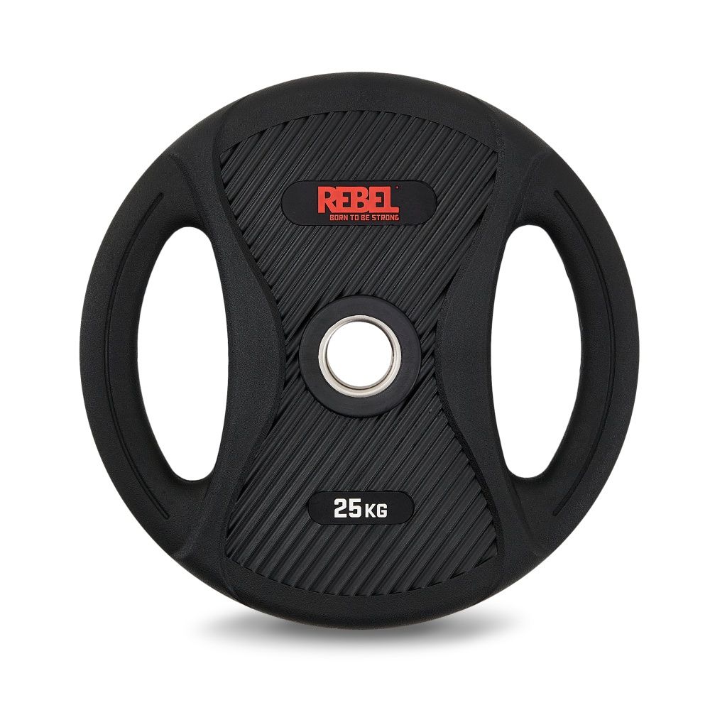Диск олимпийский обрезиненный с двумя хватами 25 кг REBEL
