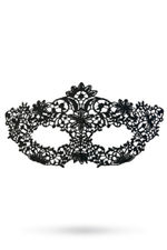 Маска нитяная ажурная на завязочках Королевская вязь (Цвет: черный)