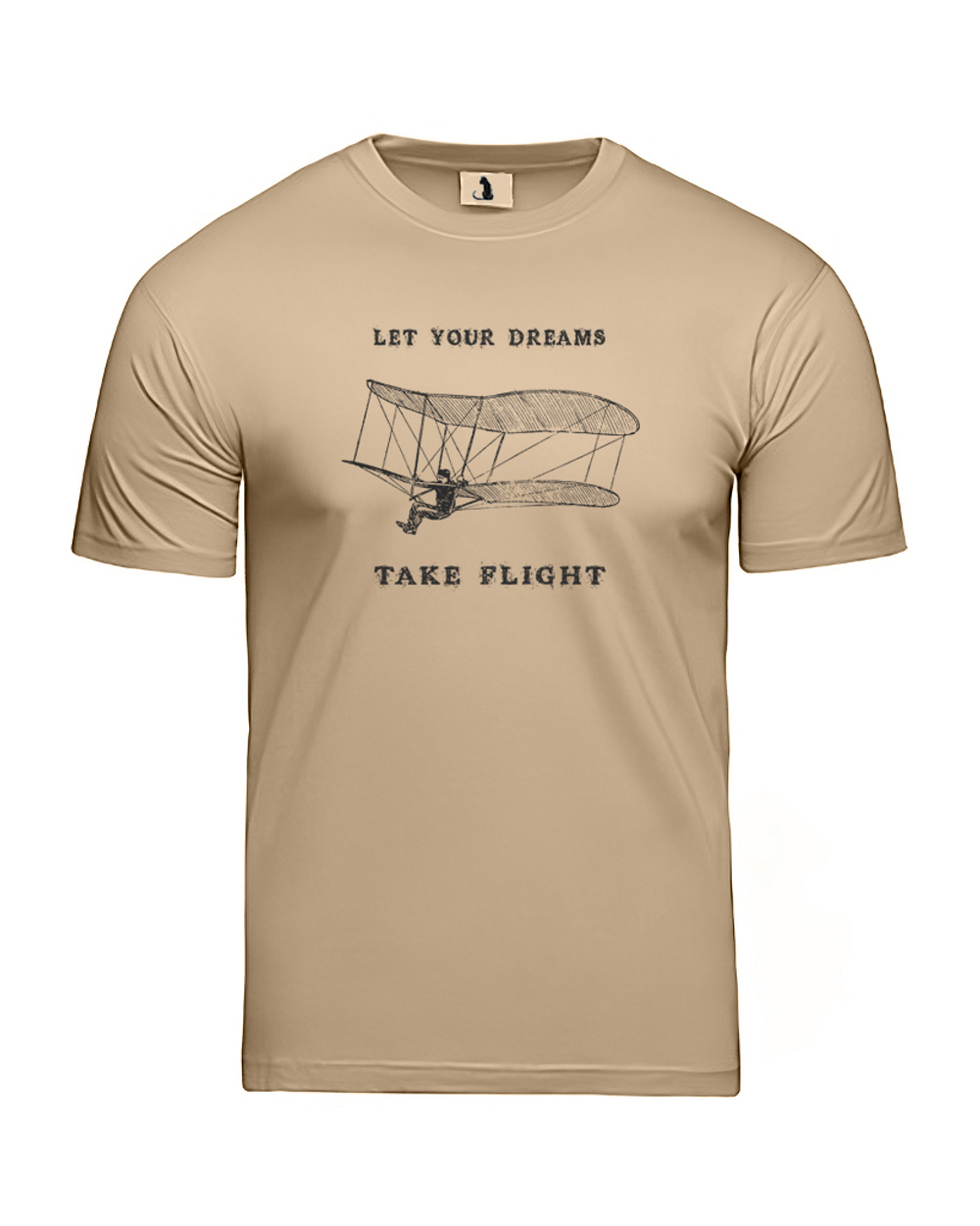 Футболка Let your dreams take flight прямая бежевая