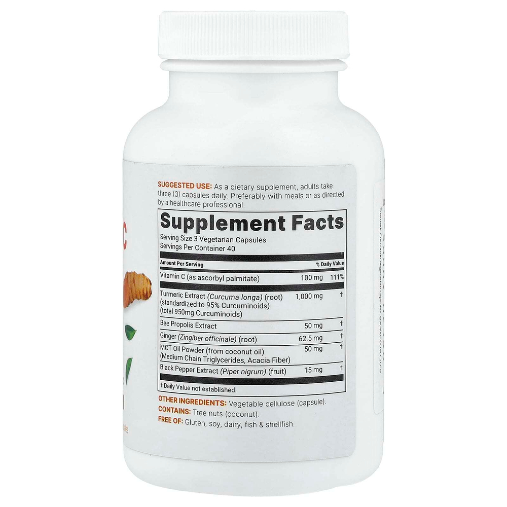 Micro Ingredients, Turmeric Curcumin 95, 120 вегетарианских капсул