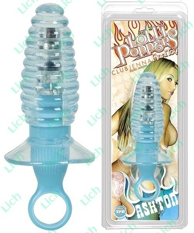 Голубая анальная вибровтулка ASHTON