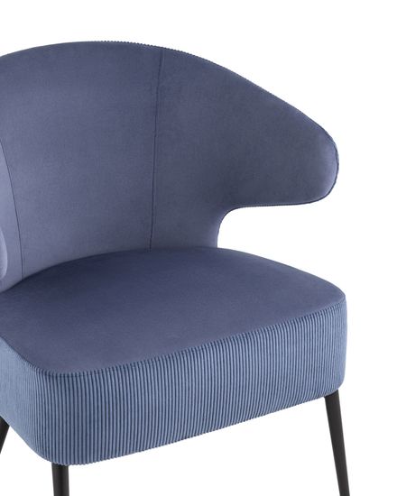 Кресло лаунж Royal Stripes велюр синий