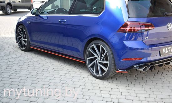 Сплиттеры накладок на пороги для VOLKSWAGEN Golf VII R / R-Line рестайлинг (17-20)