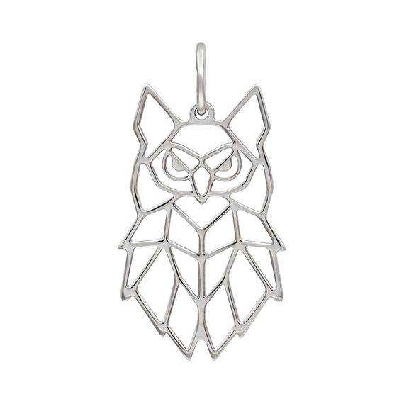 Подвеска Сова - кулон ювелирный из серебра, вид сзади