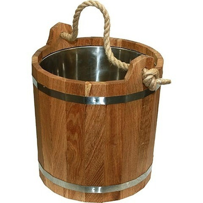 Запарник 16 л с нержавеющей вставкой (дуб с пропиткой)