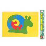 Пазлы мягкие магнитные, 300 х 210 мм, "Улитка", 3 +, 6 элементов, для игры в ванной и на холодильник, европодвес