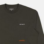  Лонгслив мужской Carhartt WIP Script Embroidery артикул:I032306_cypress - купить в магазине Дайс