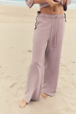 ZARA БРЮКИ С ЛИНЯЛЫМ ЭФФЕКТОМ, ПУДРОВО-РОЗОВЫЙ