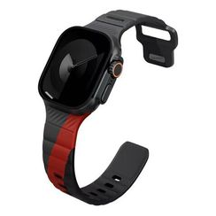 Ремешок Uniq STRIDE DE FKM Rubber для Apple Watch 49/46/45/44 мм (49MM-STRDECHRRD) Charcoal/Red