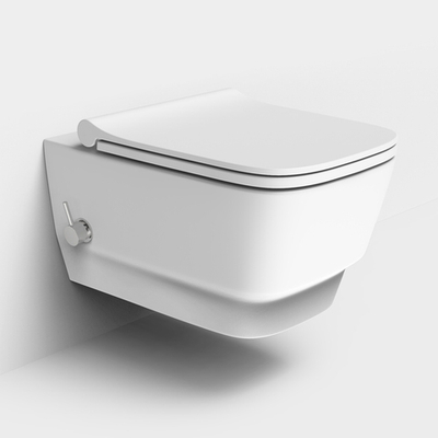 Унитаз подвесной с функцией биде без сиденья Boheme Bello 971-2-MW Белый