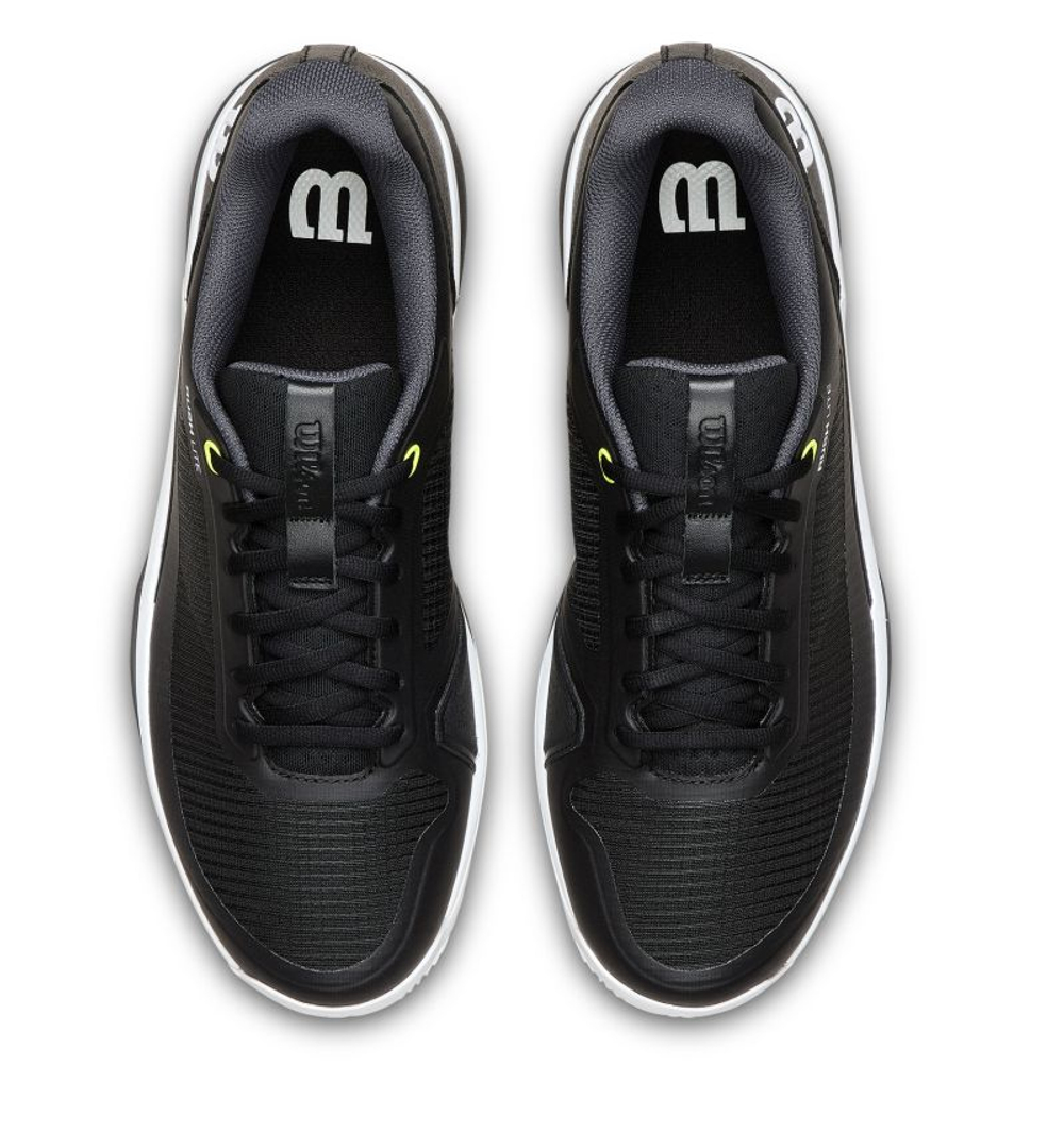 Мужские кроссовки теннисные Wilson Rush Lite 5 Clay - black/white/safety yellow
