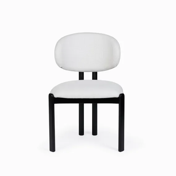 Обеденный стул Sage, черные ножки с белой обивкой