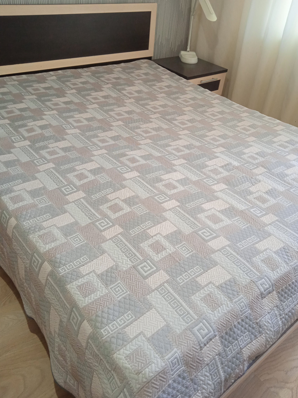 Покрывало жаккардовое двухстороннее Нежность 14-18 беж,серый евро (240х200)