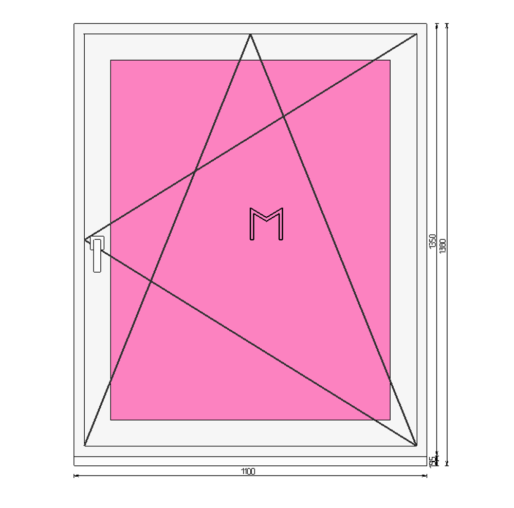 Пластиковое окно 1350 х 1100 ТермА Эко