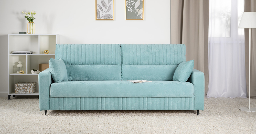 Изабель диван-кровать (велюр ментол)