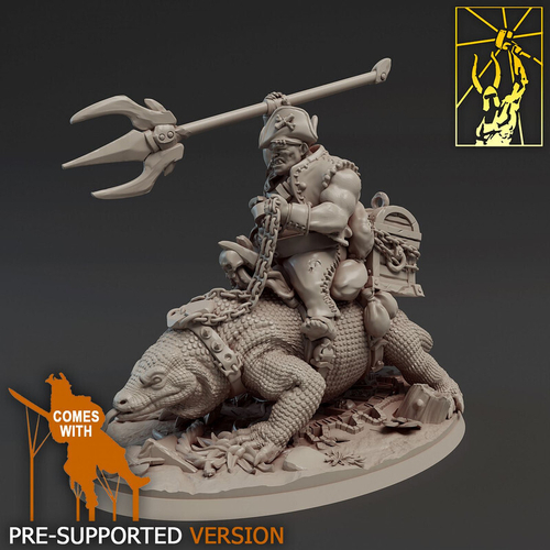 Орк Полуорк Воин Паладин Варвар Файтер Рыцарь на варане миниатюра для dnd, днд, pathfinder, фентези, Настольная игра, НРИ, Варгейм, РПГ