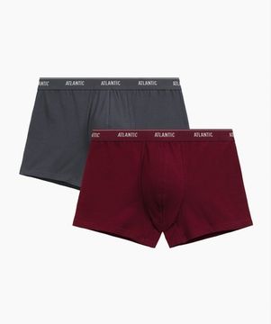 Трусы мужские боксеры (2шт), Atlantic 2RMH-011, хлопок, графитовый + каберне