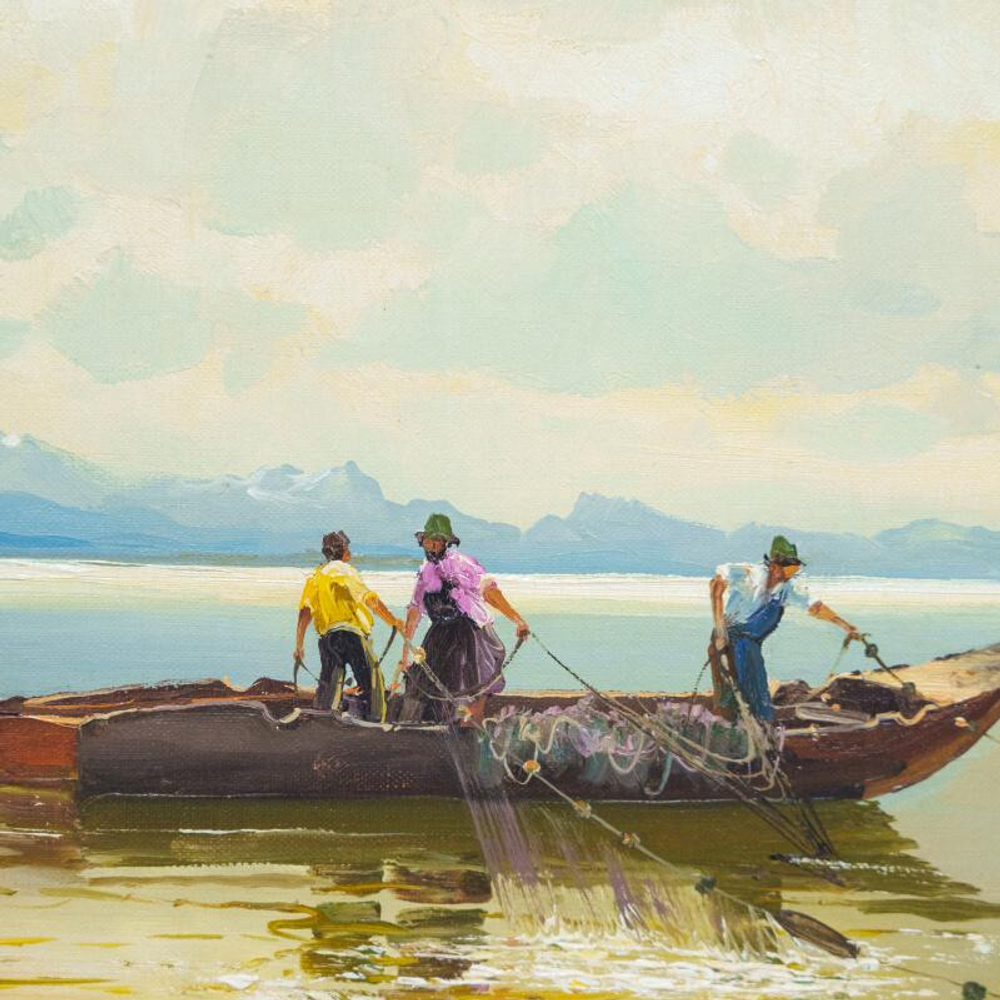 Картина «Рыбаки на озере Кимзее»