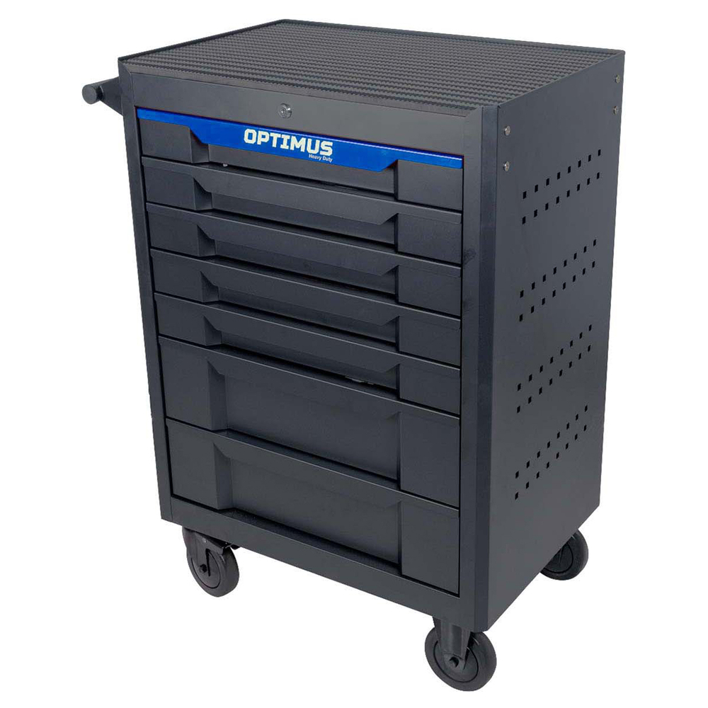 OPT-717E Тележка инструментальная, 7 полок с набором инструментов, столешница с EVA покрытием