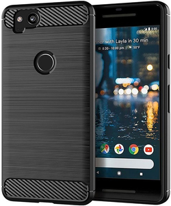 Чехол на Google Pixel2 цвет Black (черный), серия Carbon от Caseport