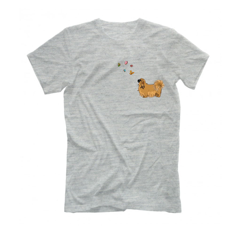 Футболка "Пекинес и бабочки"