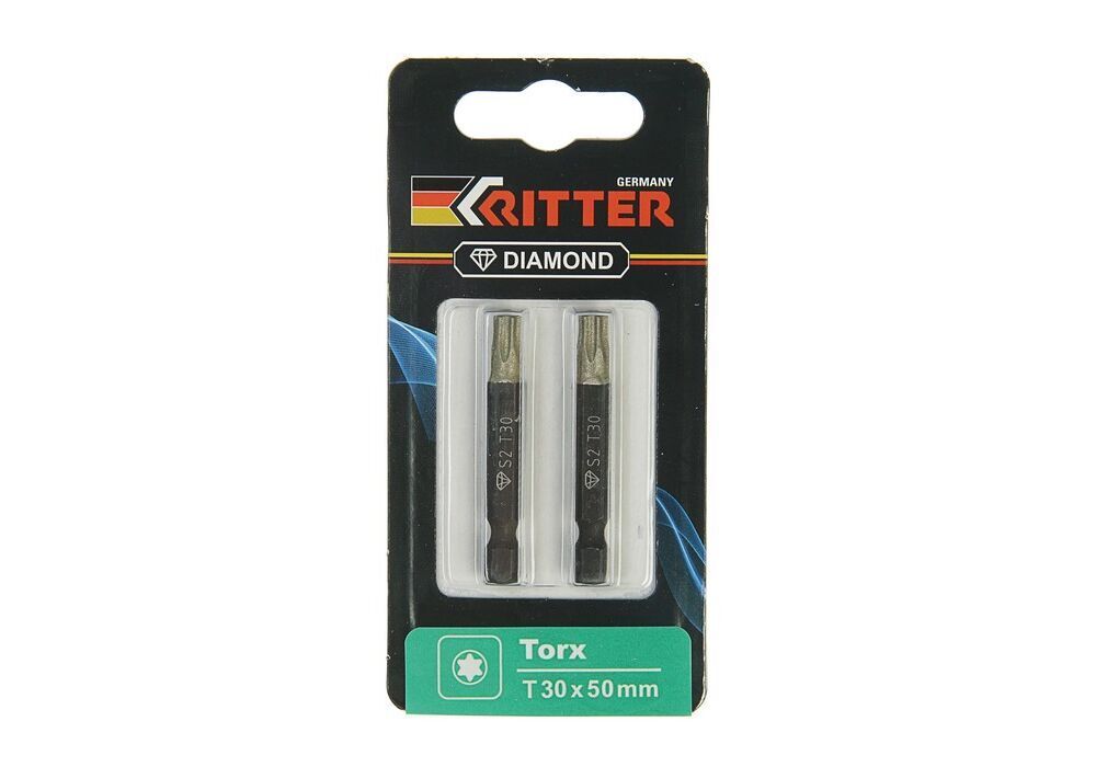 Бита Ritter Diamond TORX 30x50 мм  магнитная (алмазное покрытие, сталь S2) (2 шт. в блистерной упако