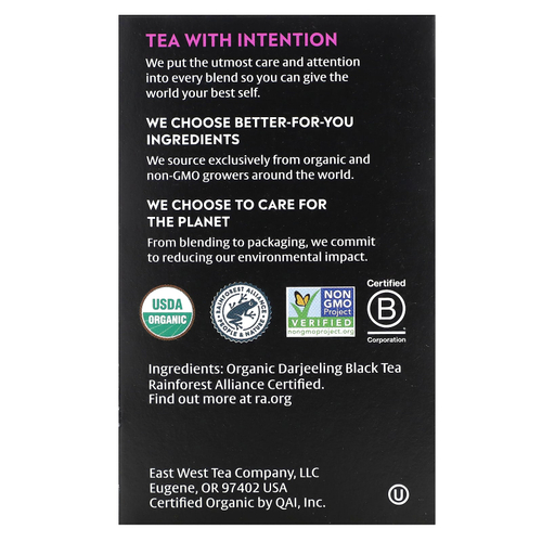 Choice Organic Teas, Черный чай, дарджилинг, 16 чайных пакетиков, 32 г (1,12 унции)