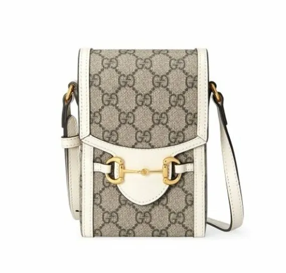 Мини-сумка женская Gucci Horsebit 1955 белый