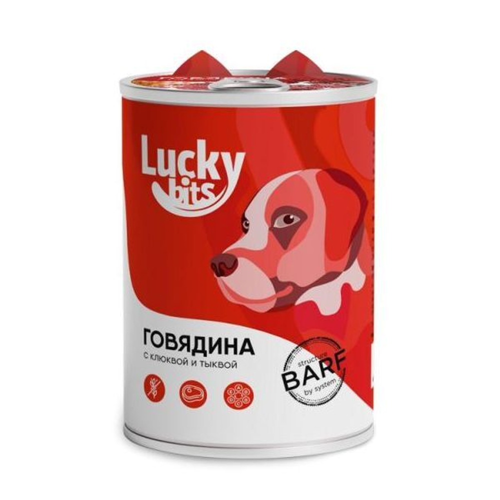 Lucky bits для собак говядина с клюквой и тыквой, 400 г