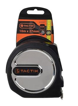 Рулетка метрическая обрезиннная ULTRA 10 м с лентой 27 мм Tactix 235357