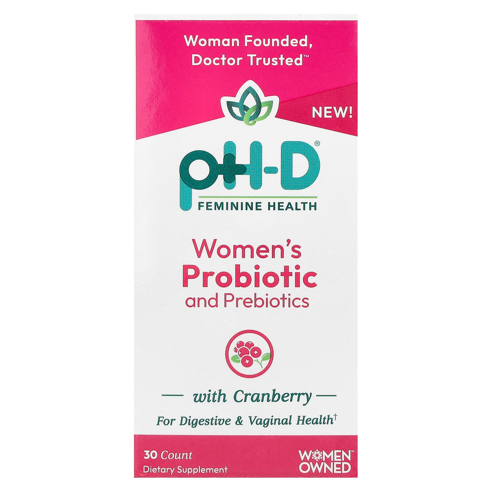 pH-D Feminine Health, пробиотик и пребиотики с клюквой для женщин, 30 капсул