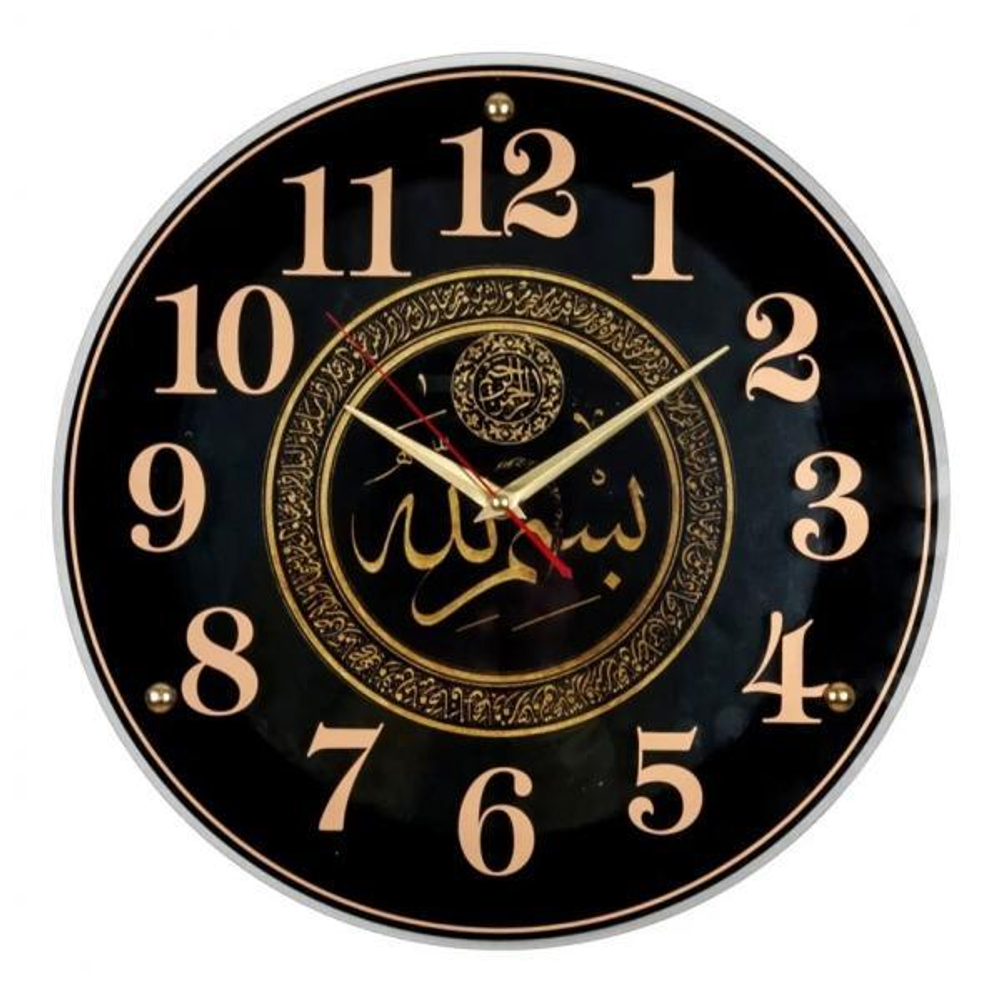 Часы настенные РУБИН  4040-106  круг d-39 см, корпус черный "Молитва"