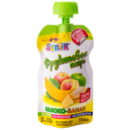 Фруктовое пюре Suntik Яблоко-банан 100 гр