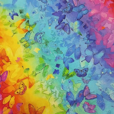 Кулирка с лайкрой Бабочки Семицветик